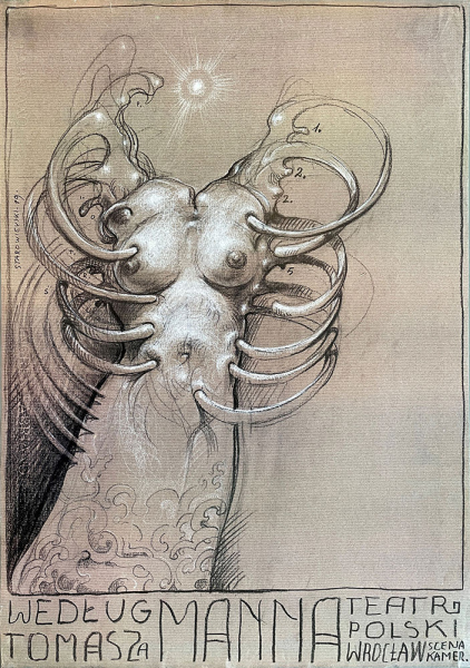 Franciszek Starowieyski (1930-2009) – Poster design for the play “According to Thomas Mann”, 1979; National Theatre, Wrocław; offset. Poster image copyright by the artist.