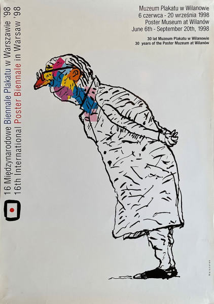 Grzegorz Marszałek – Poster design for the 16th International Biennale of Poster Art in Warszawa,  1998; offset. Poster image copyright by the artist.